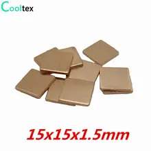 20 шт./лот 15x15x1.5 мм Медь Шим Радиатор Тепловая Pad Радиатор Лист DIY Для Ноутбуков GPU CPU VGA Chip RAM cooler охлаждения