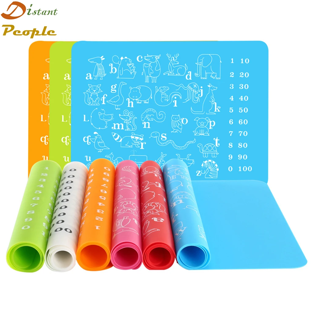 

Silicone Dining Table Placemat Animal Alphabet Heat Resistant Mat Tableware Prevent Hot Pad Baking Coaster Coffee Tea Place Mat