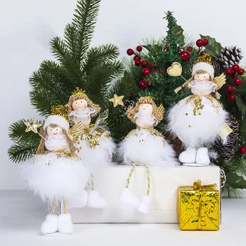 

1pcs Cute White Christmas Toy Angel Doll New Year Wedding Home Birthday Decor Xmas Gift Party Table Decoration 62322
