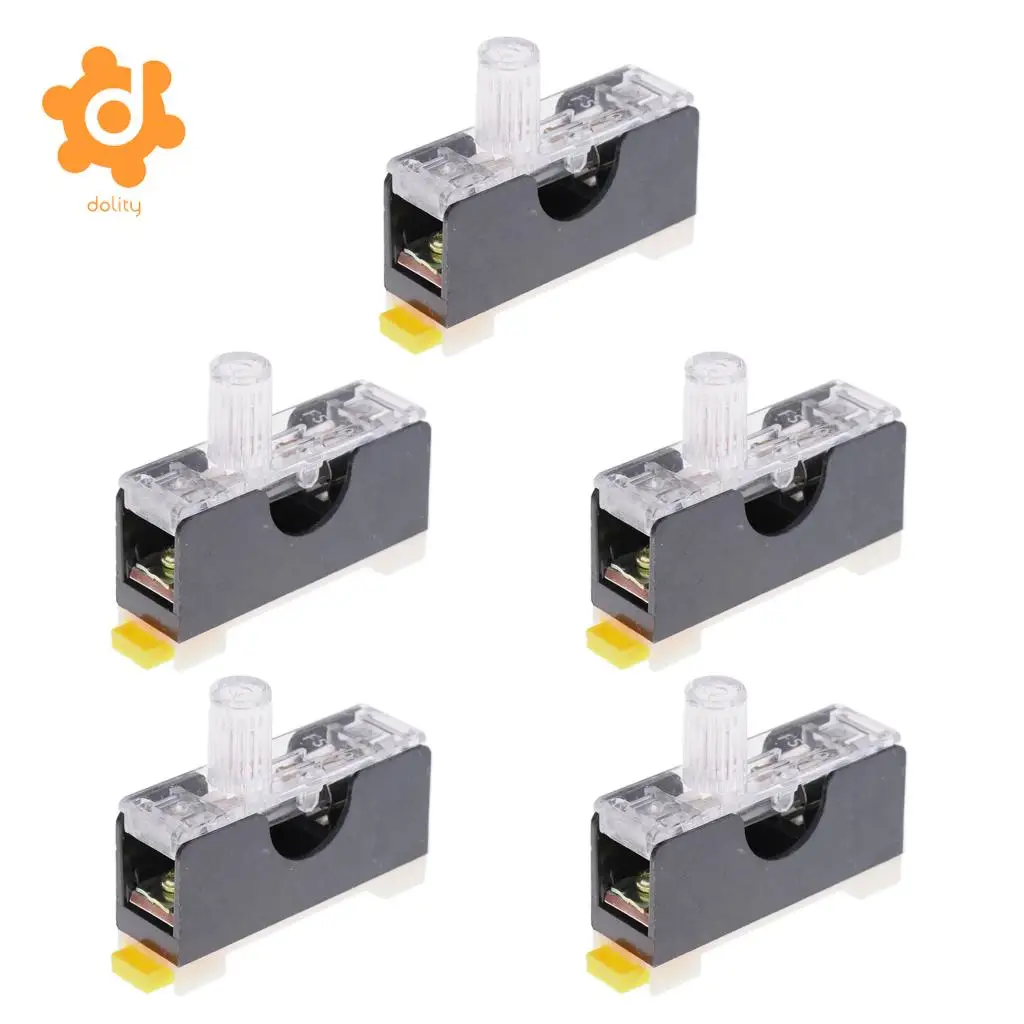 5 Pieces FS101 6*30mm 10A Fuse+ Indicator Light DIN RAIL Mounted Fuse Holder