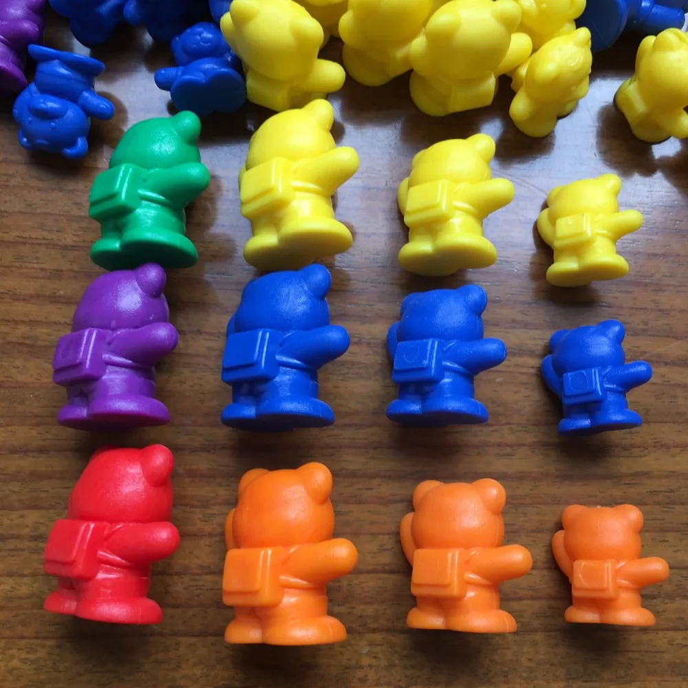 Для малышей и детей постарше Ранние Обучающие Развивающие игрушки(«Медведь»/«сумка Монтессори счетчик игрушка комплект на всю семью медведь 6 цветов три размера 96 шт./пакет