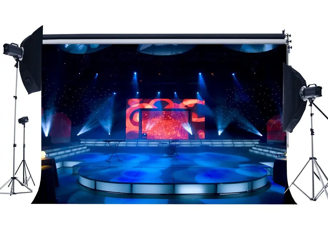 

Luxurious Stage Show Backdrop Band Concert Backdrops Bokeh Shining Stage Lights Lantern Interior Photography Background