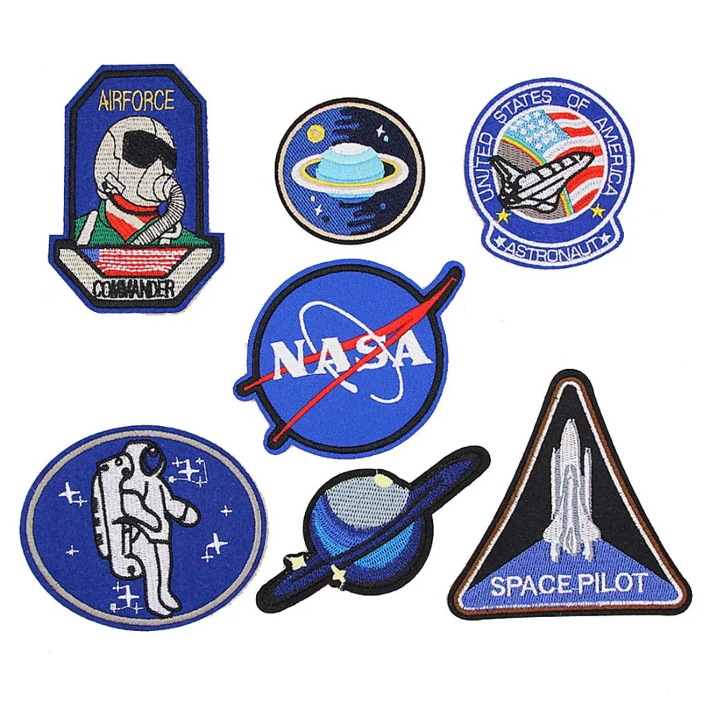 

7Pcs Planet Outer Space Pattern Patches Embroidery Iron On Patches For Clothing DIY Handbag Clothes Decoration Stickers Applique