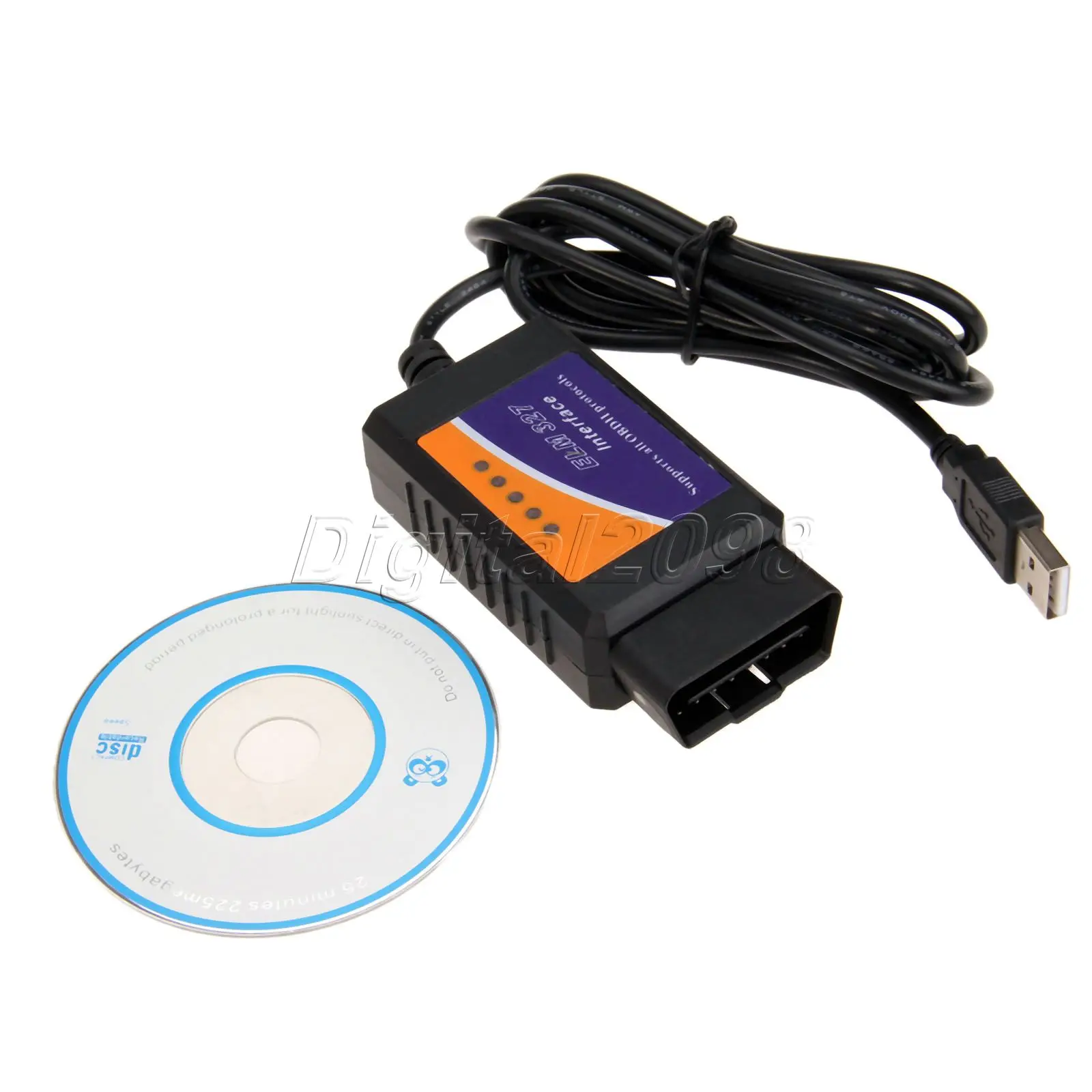 New ELM327 USB V2.1 OBD2 Car Diagnostic Tool ELM327 OBDII CAN BUS
