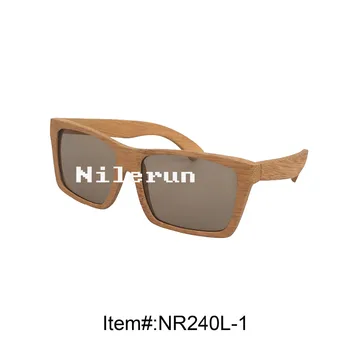 

men's big rectangle carbonized bamboo sunglasses