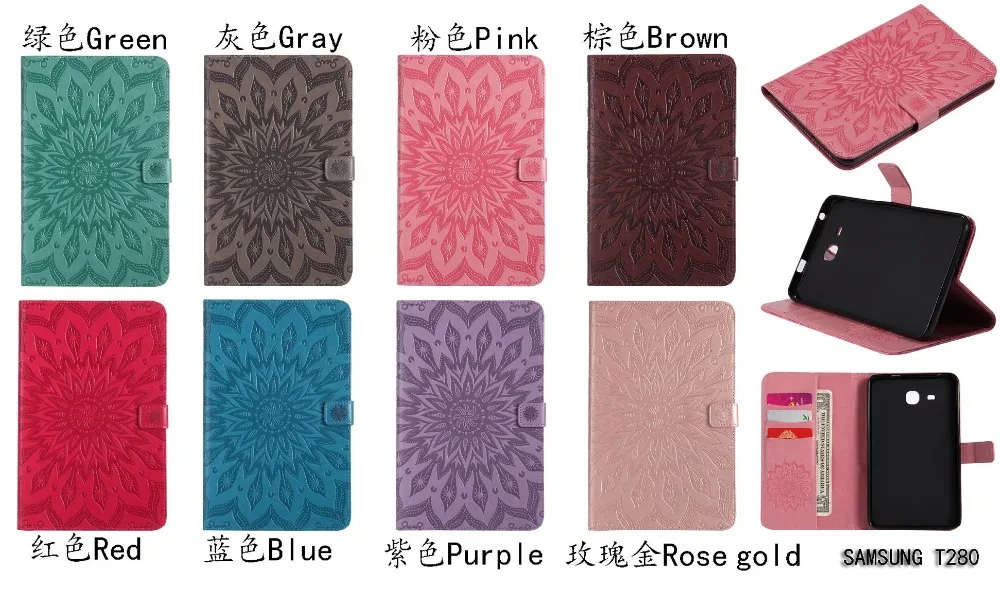 

Sun Flower Smart Leather Stand Funda Case For Samsung Galaxy Tab A 7.0" T280 Tablet Cover Case
