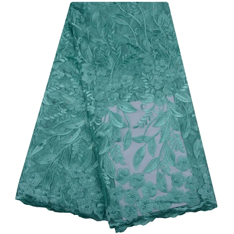 

French Lace Fabric With Beads And Stones Mesh Tulle High Quality Nigerian Lace Fabrics For Wedding Net Lace Fabric 1097