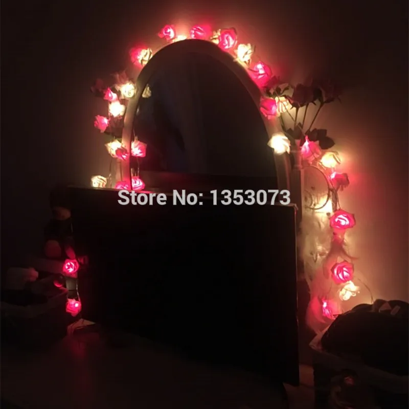 Rose Multicolor LED String Lights LED Rope Christmas Garlands Holiday Light Wedding Lantern Lighting 1-1