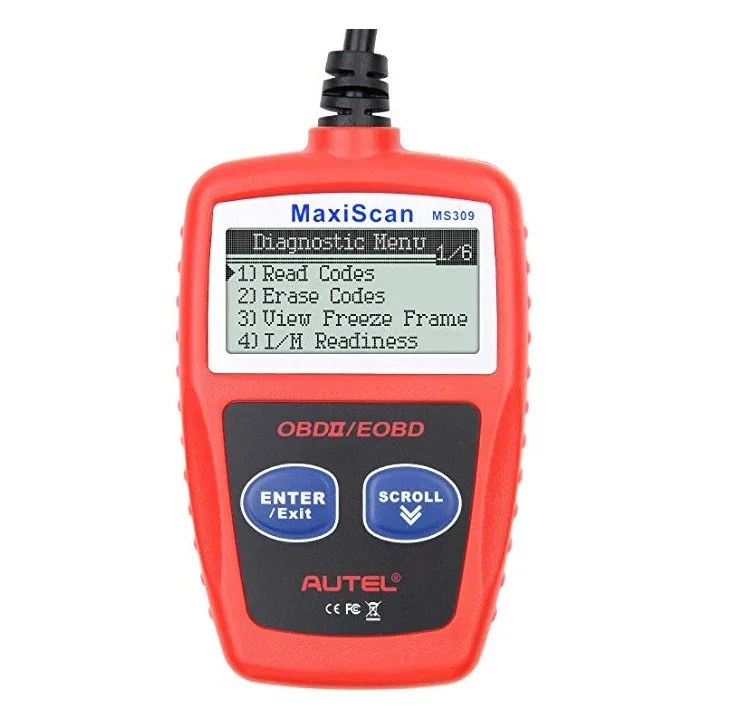 

Autel MS309 Classic Enhanced Universal OBD II Scanner Car Engine Fault Code Reader CAN Diagnostic Scan Tool - Red