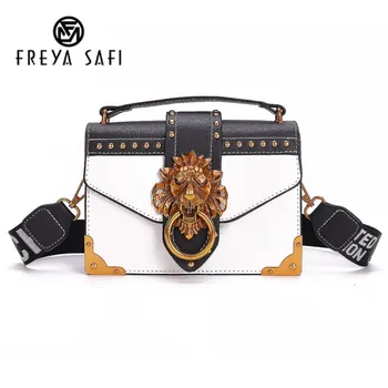 

Metal Lion Head Mini Small Square Pack Shoulder Bag Fashion Crossbody Package Clutch Women Designer Wallet Handbags Bolsos Mujer