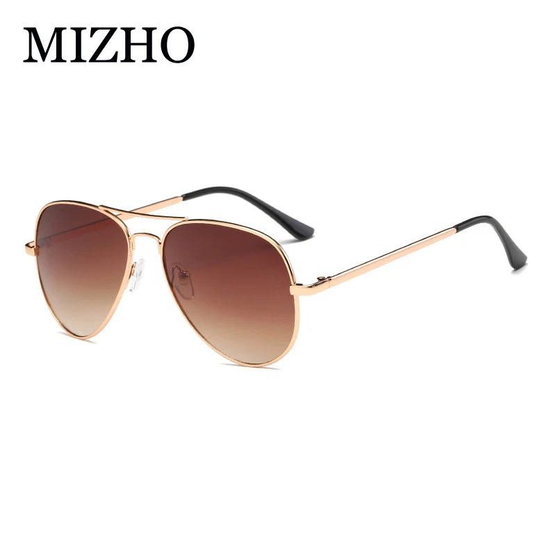 MIZHO Cheap Brown Lens Unisex Metal Yellow Sunglasses Women Pilot Mirror Brand Designer Aviador Sunglasses For Men 2019 Summer