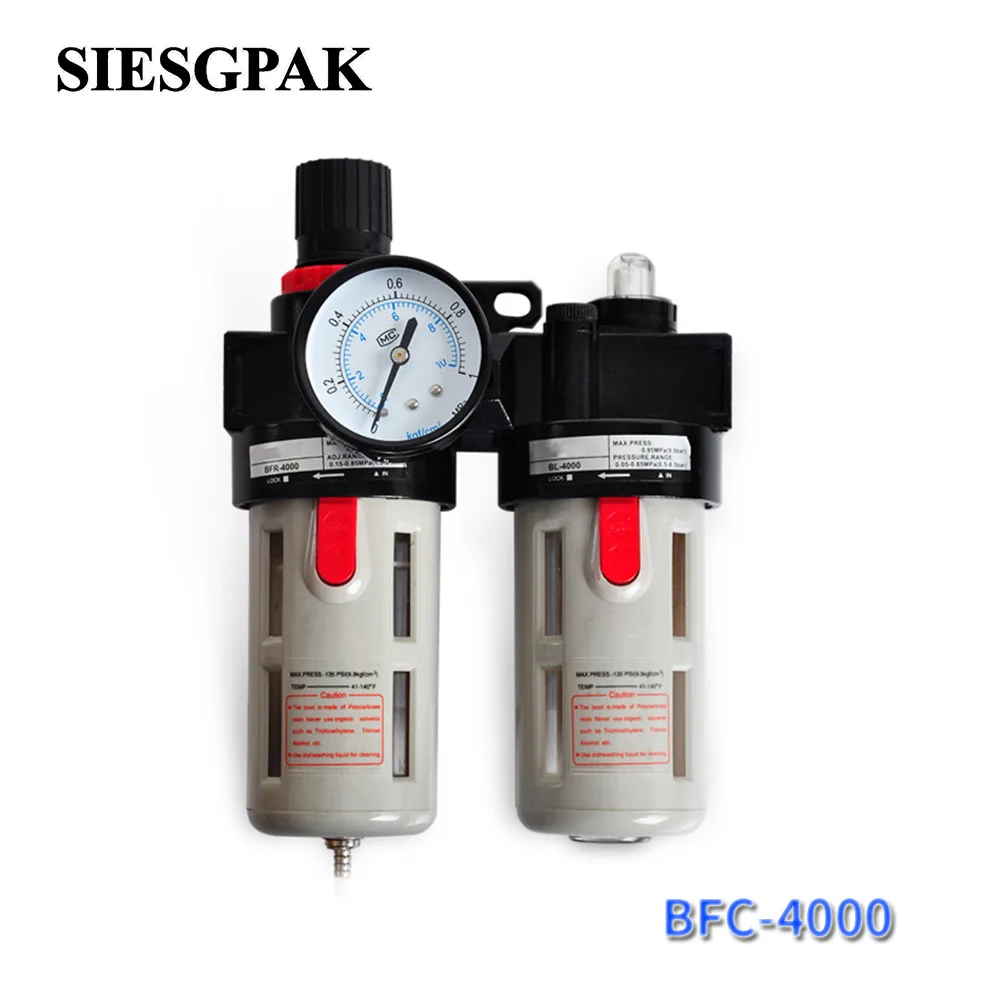 

1PC BFC-2000/BFC-3000/BFC-4000 1/4" Air Filter Regulator Combination Lubricator FRL Two Union Treatment