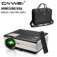 Portable Projector Bag + 4000 Lumens Home Theatre 1080p HD Projector LED LCD Movie Theater Beamer Multimedia USB VGA HDMI TV AV