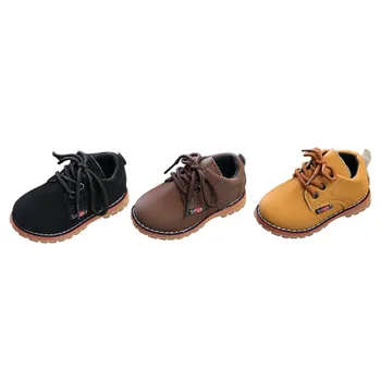 

2018 Autumn Children Shoes Boys Boots Winter Girls Fashion Leather Martin Boots Kids Montorcycle British Style Boots For Boy