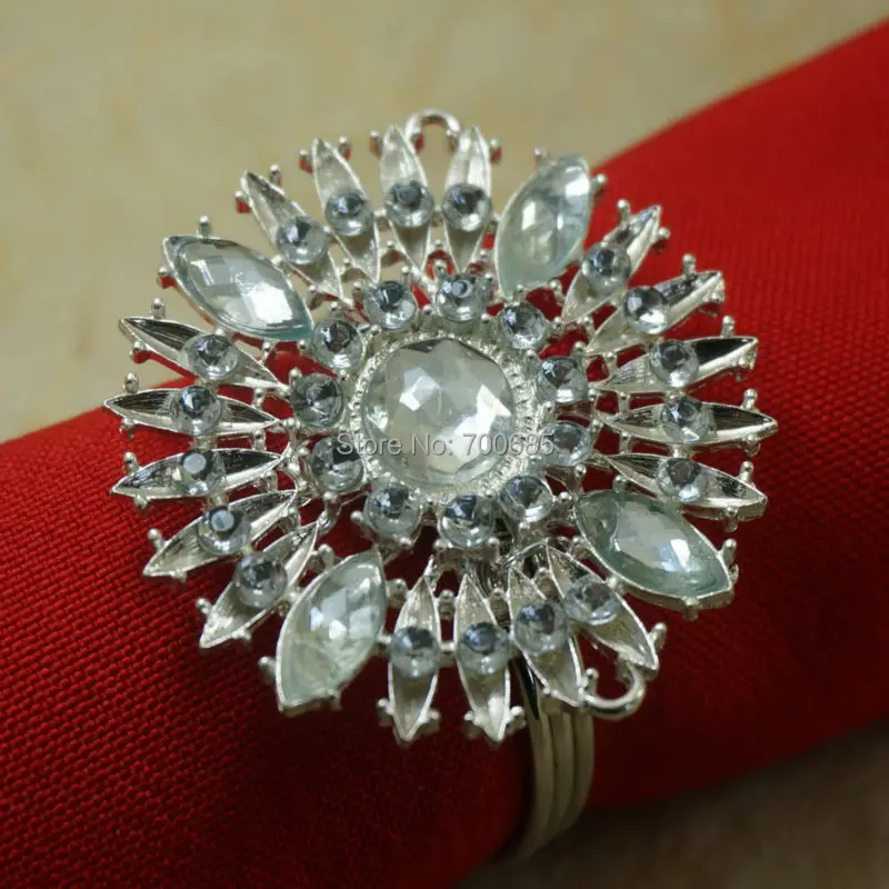 metal napkin ring, crystal napkin ring, wedding napkin holder