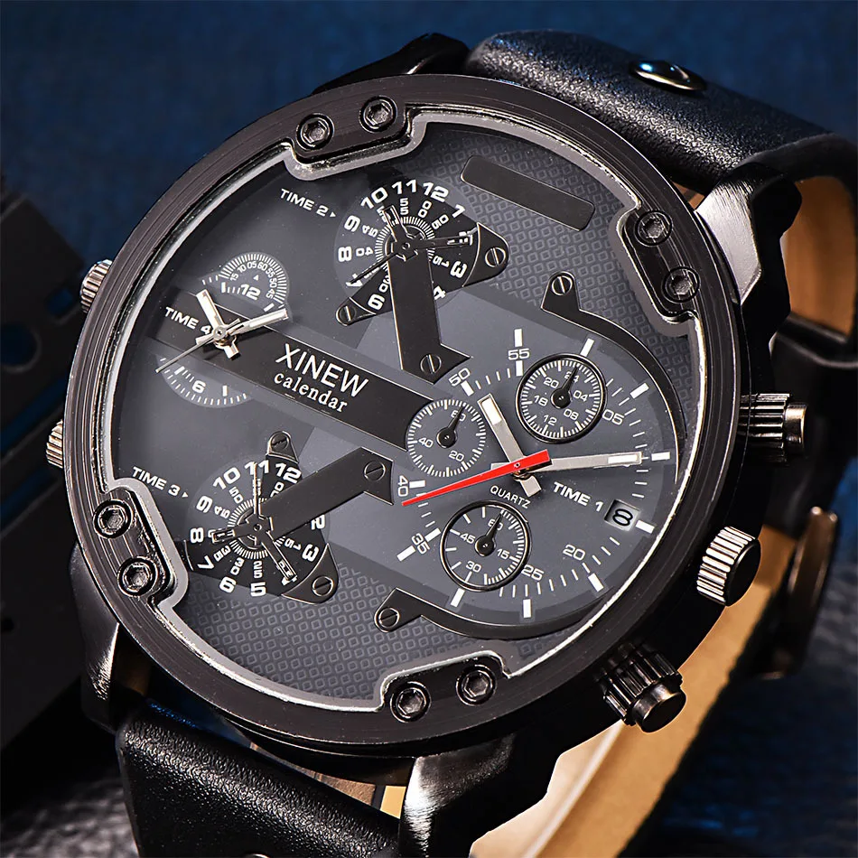 

Oversized Men's Big Watch Luxury Brand Famous Unique Designer Quartz Watch Male Large Watches Men relogio masculino XINEW