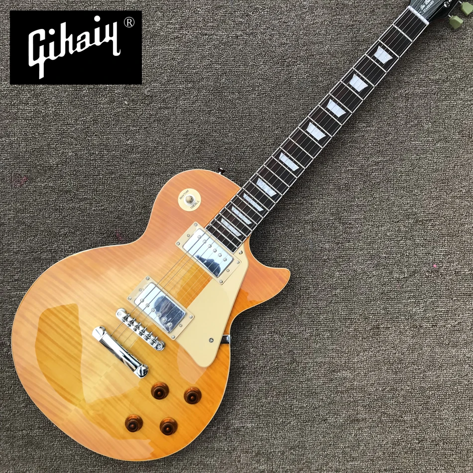 

High quality hand-made electric guitar, honey burst maple top red back electric guitar with Rosewood Fingerboard, free shipping