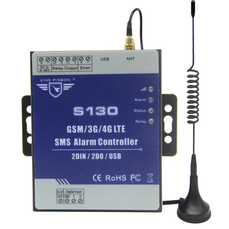 King Pigeon GSM 3G 4G SMS Alarm Controller 8 DIN 2DOUT 4G RTU Controller Alarm Controller