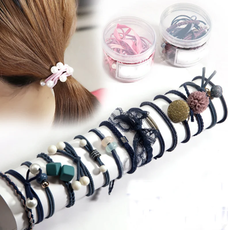 

Fashion 8/12/15pcs Women Elegant Elastic Hair Bands Ponytail Holder Rubber Bands Girls Cute Scrunchie Headbands Hair Accessories