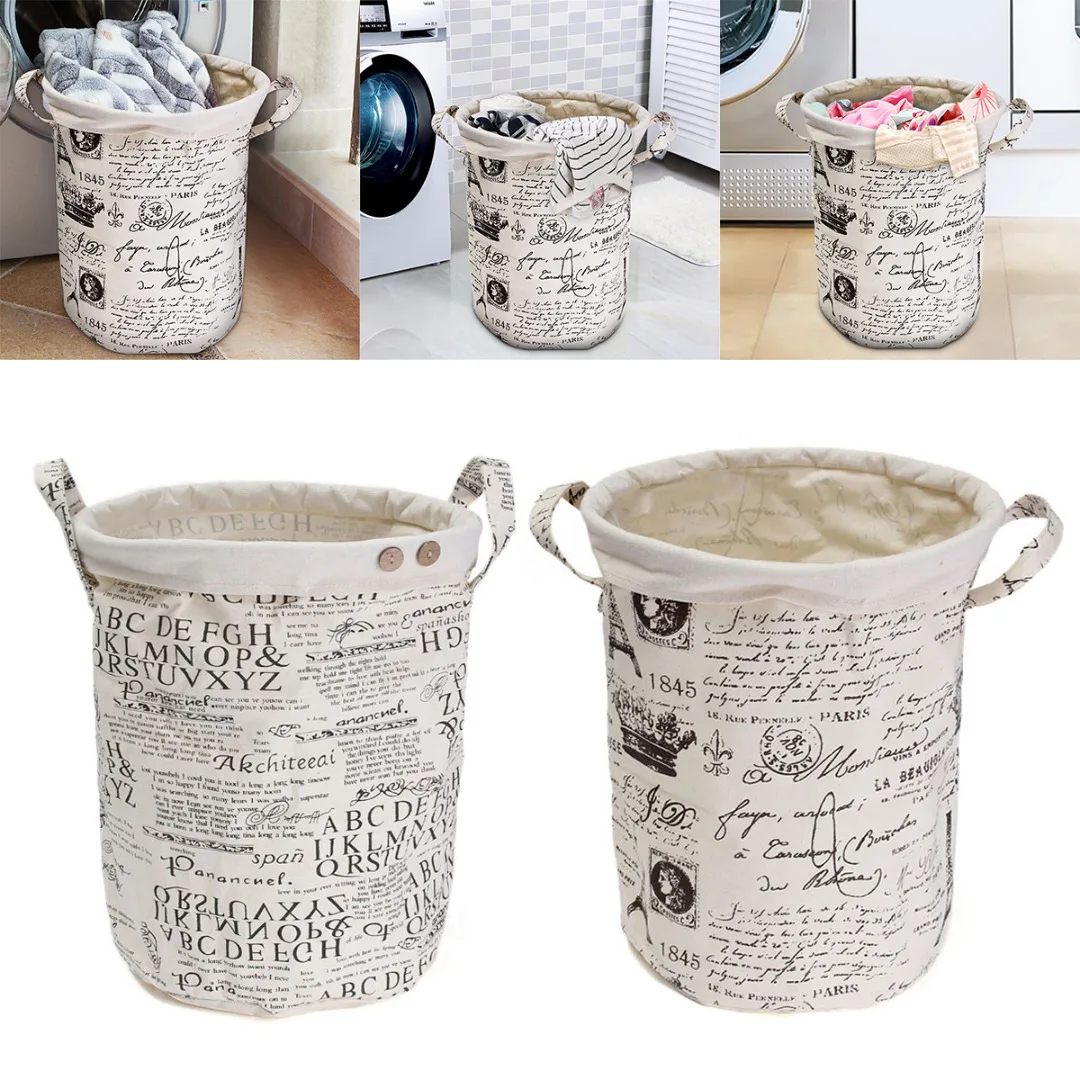 

Storage Bins Nursery Hamper Waterproof Foldable Canvas Laundry Basket Bin Large Storage Bag Washing Clothes Hamper Kids Boys