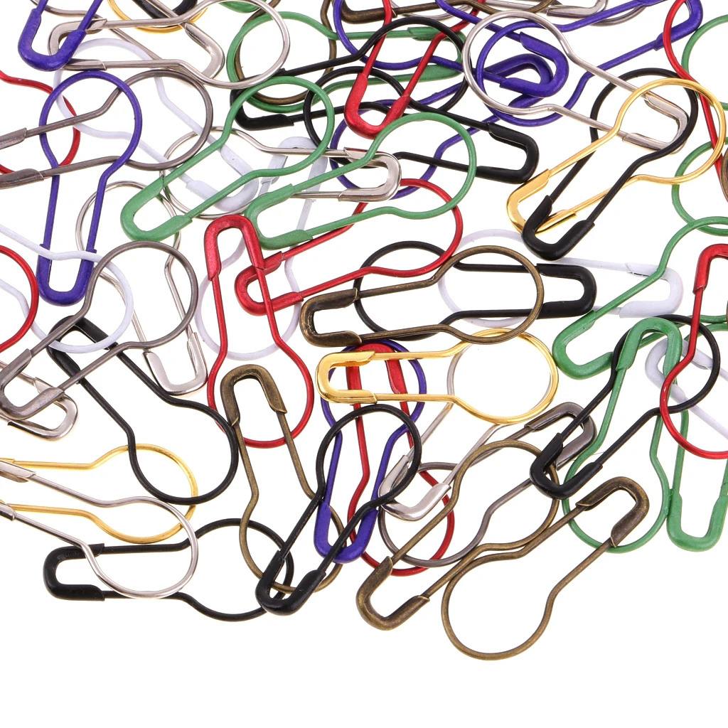 fityle 200pcs 22mm Metal Calabash Shape Safety Pins Pear Gourd Pins Fasteners