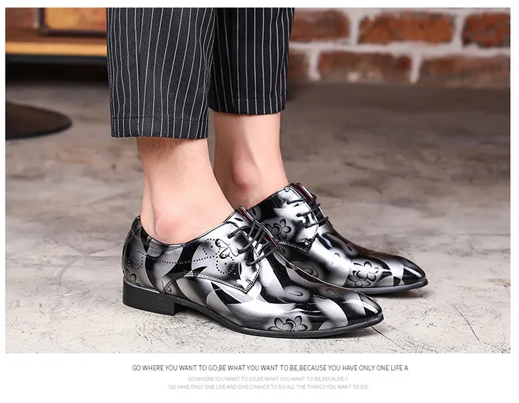 Merkmak/Дизайнерские Мужские модельные туфли с принтом; модные свадебные мужские туфли-оксфорды из лакированной кожи для жениха; большие размеры 38-48