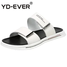 Летние шлепанцы из натуральной кожи, мужские сандалии, кроссовки, мужские вьетнамки, повседневная обувь, Пляжная уличная Нескользящая универсальная обувь из воловьей кожи