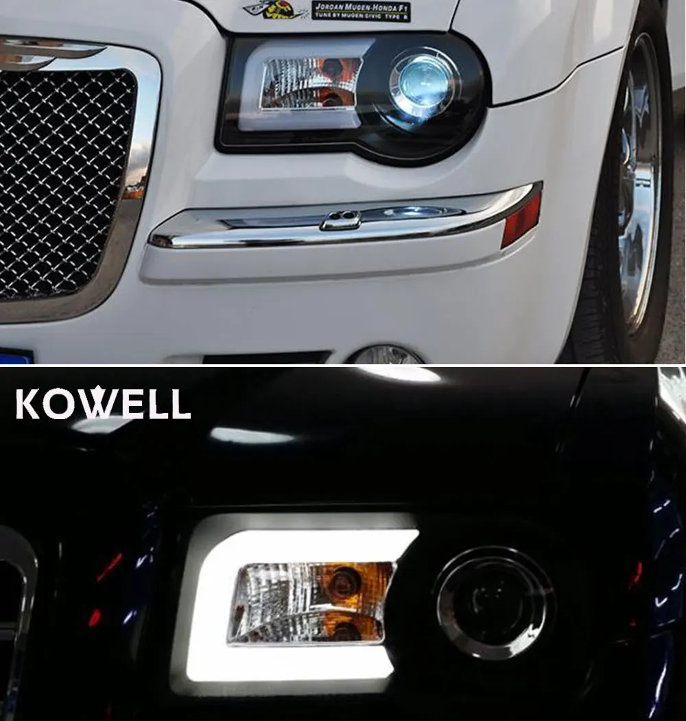KOWELL автомобильный Стайлинг головная лампа для Chrysler 300C светодиодные фары 05-12 для 300C drl H7 hid Bi-Xenon Объектив Ангел глаз ближнего света