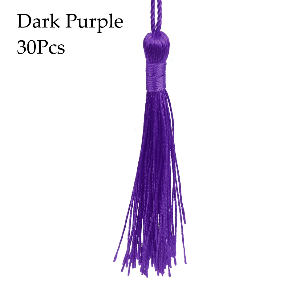 DIY ремесла 30 шт./упак. полиэстер 13 см шелковые кисточки подвесные шторы для ювелирных изделий швейная одежда украшения дома - Цвет: dark purple