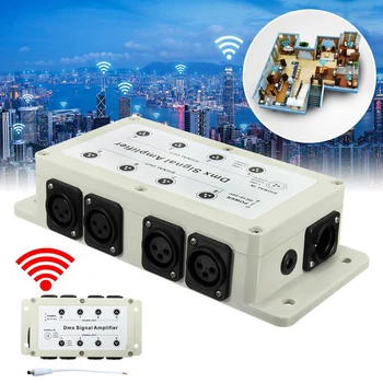 

Hot AMS-Dc12-24V 8 Channel Output Dmx Dmx512 Led Controller Signal Amplifier Splitter Distributor For Home Equipments