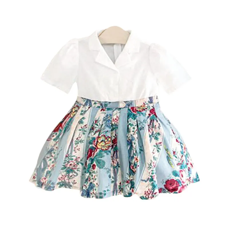PatPat/детская одежда; платье для девочек; кардиган с короткими рукавами и геометрическим рисунком; цельнокроеное хлопковое платье для новорожденных