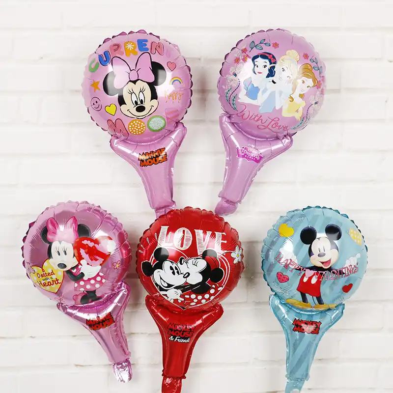 50pcs Mickey Mouse Stick Foil Balloons Disney Balloon Baby Shower