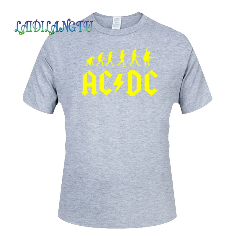 Новинка 2018New Camisetas AC/DC band rock Футболка мужская acdc футболки с рисунками Повседневная футболка с круглым вырезом в стиле хип-хоп короткий рукав хлопковый топ - Цвет: gray