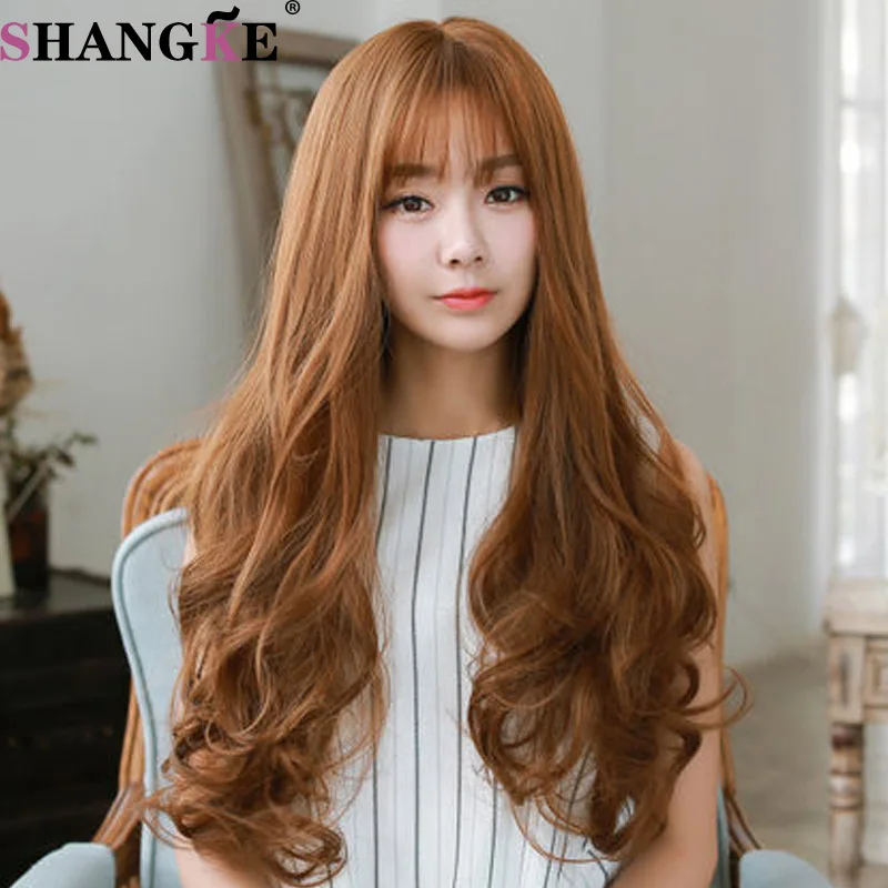 Bo Liuhai Long Hair Wig Lady Air Bangs Long Hair Fluffy Wig Pear Big Wave  Round Face - Unknown - AliExpress