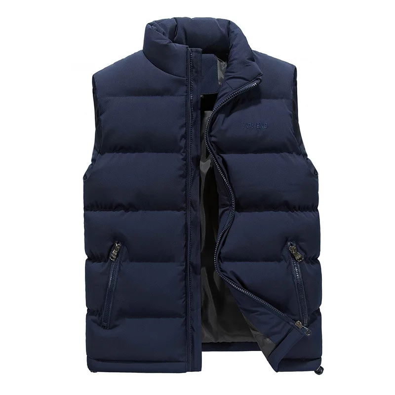 

Brand 5XL 6XL Mens Jacket Sleeveless Vest Winter Fashion Casual Coats Male Cotton-Padded Men's Vest Men Thicken Waistcoat AF8801
