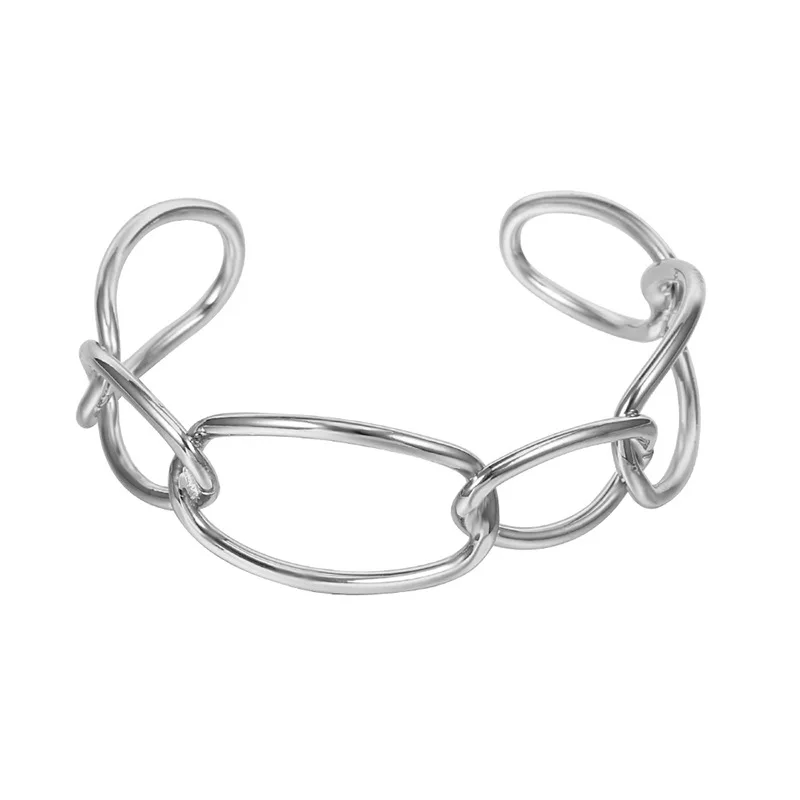 Женский Браслет манжета из розового золота с цепочкой|bracelets & bangles|bracelets bangles goldbangles
