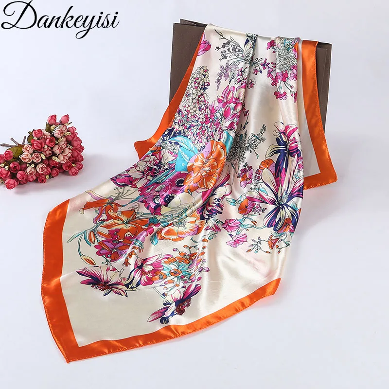 

DANKEYISI 2018 New Spring Women Scarf Female Square Silk Scraf Shawl Ladies Scarves hijab Beach Pashmina Shawl Foulard Scarf