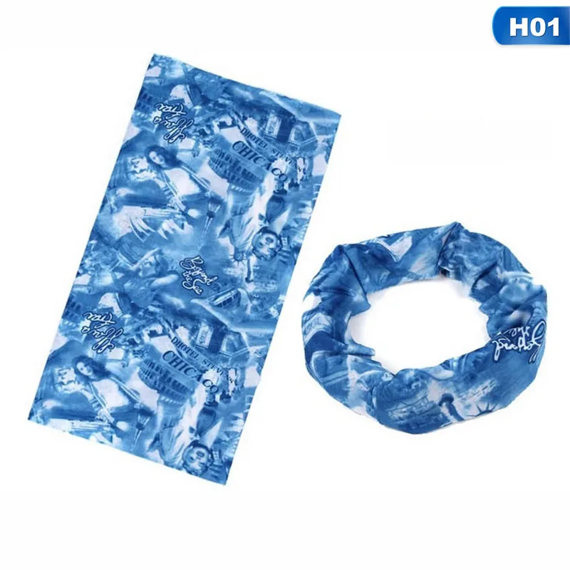 Новейшая многофункциональная повязка на голову на шею для спорта на открытом воздухе для велоспорта бесшовная бандана для велоспорта на открытом воздухе шарф маска женский шарф - Цвет: 01