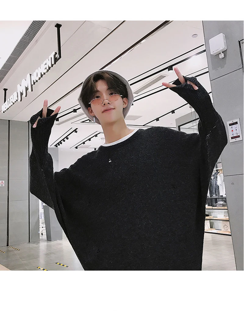 Letter Men Hip Hop Sweater Streetwear Print   (40)