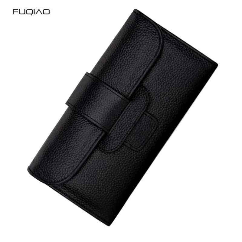 

Female Wallet Real Animal Leather Purse for Women Genuine Leather Bags Small Clutch Bags Black / Orange Available