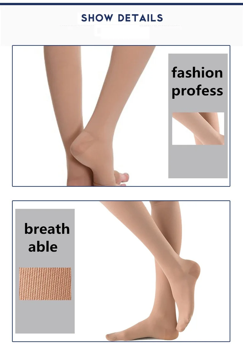 Cheap Price High Quality Medical Varicose Elastic Sockstight Medical Compression Stockings Above Knee OpenClose Toe (14)