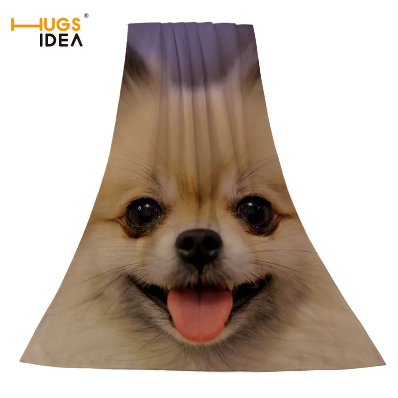 

HUGSIDEA 3D Pomeranian Pattern Towel Cute Animal Dog Microfiber Towels Super Absorbent Home Textile Bath/Face/Hair/Yoga Blanket