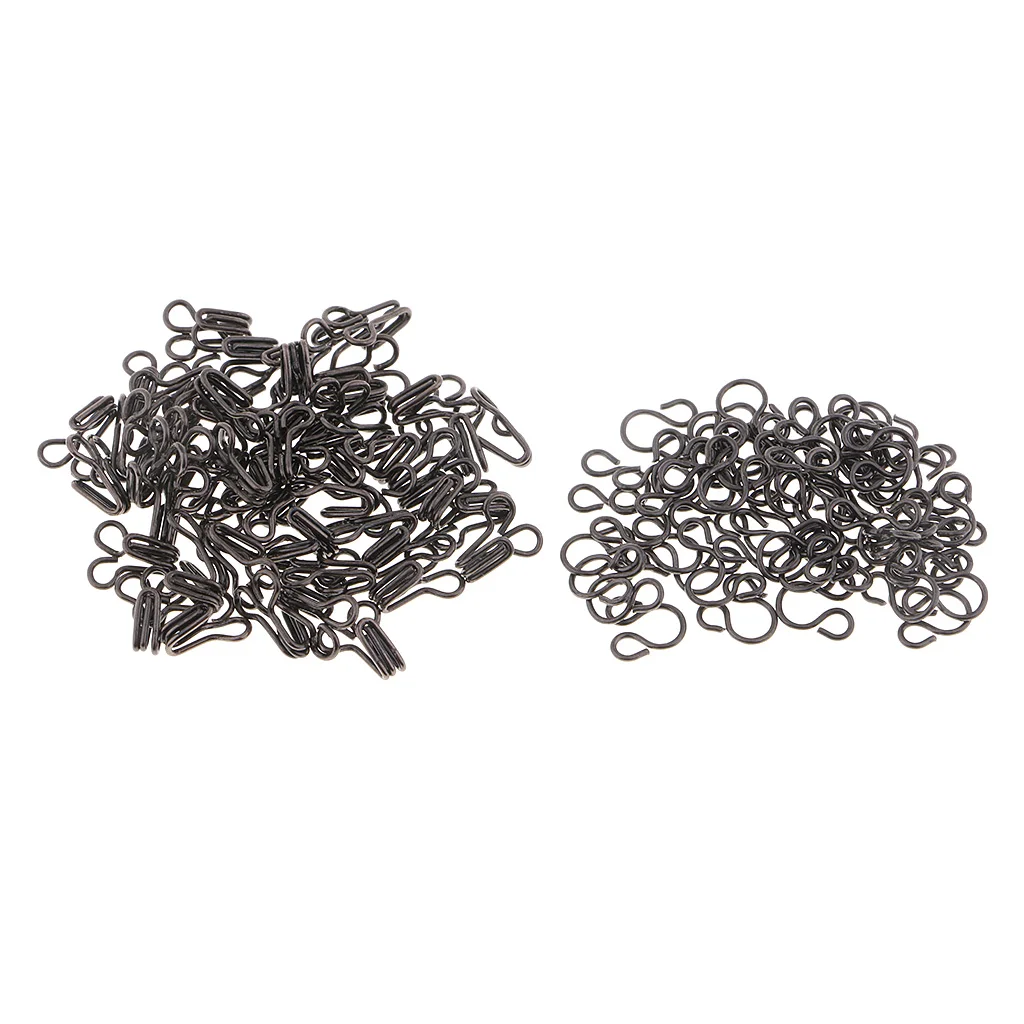 fityle 100 Sets Iron Hook and Eye Sewing Fasteners for Skirt Collar Bra Dress Sew On DIY Accessory
