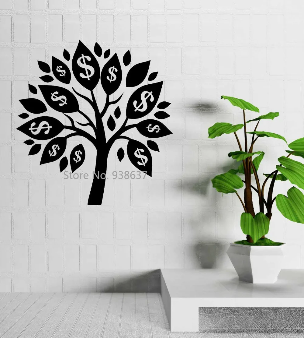 

Money Tree Wall Sticker for Office Talisman Success Room Decoration Wall Decal Vinyl Stickers Living Room Art Decoration ZB464