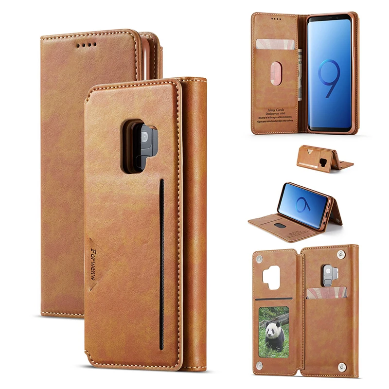 HAISSKY For Samsung S10 Plus Case Luxury Flip Leather Phone Cover Galaxy S9 S10e Wallet Cases With Card Holder | Мобильные телефоны