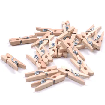 

20PCS Wood Clothespins for Photos Towel Bed Sheet Clips Clothes pegs School Office Stationery Clamps