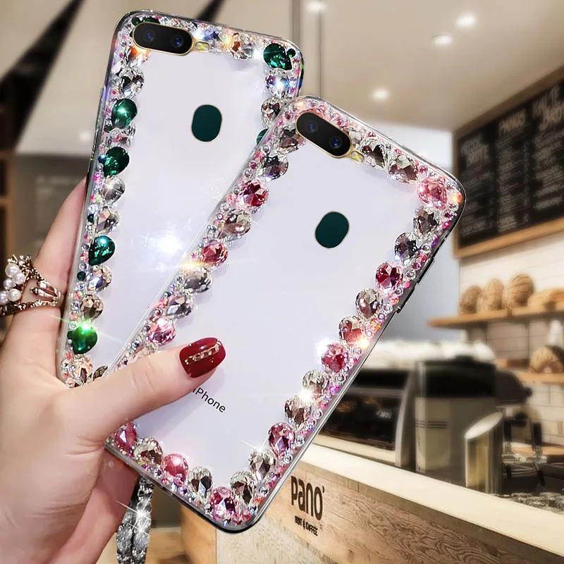 Для oppo a7x чехол со стразами для телефона четырехсторонний все включено защитный
