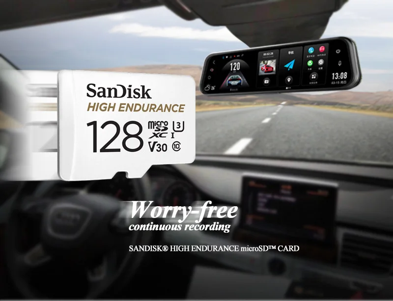 SanDisk высокая выносливость microSD карта dash cam домашняя система контроля безопасности карта памяти 32 Гб до 256 ГБ C10 U3 V30 100 м/с TF карта