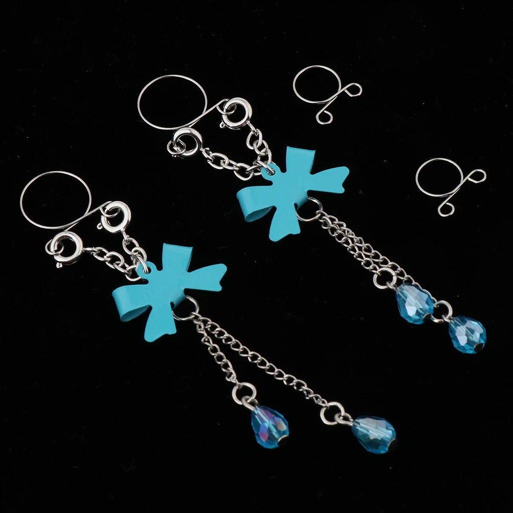 1 Pair Clip On Fake Non Pierce Nipple Rings Crystal Dangle Non Pierced Body Jewelry