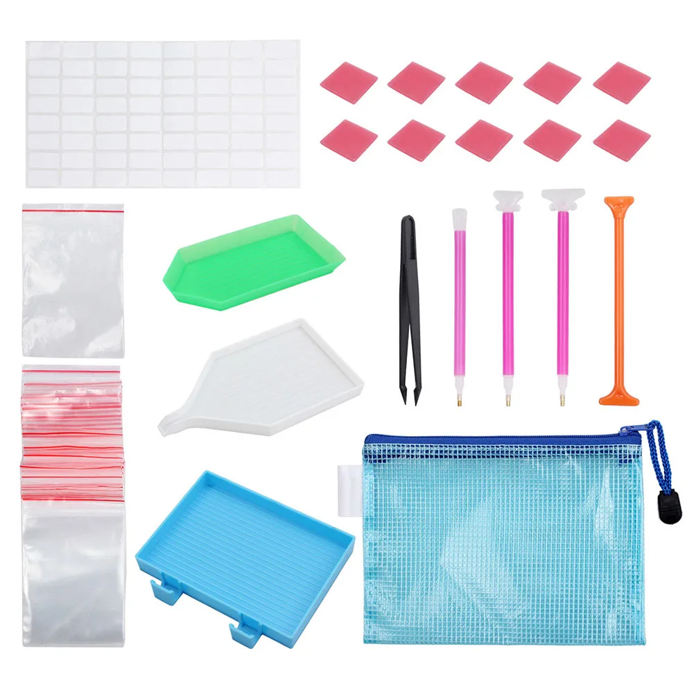 

70 Pcs Diamond Painting Tools Set Sticky Pen Tweezer Plate Glue Bags DIY Painting Craft Accessories MJJ88